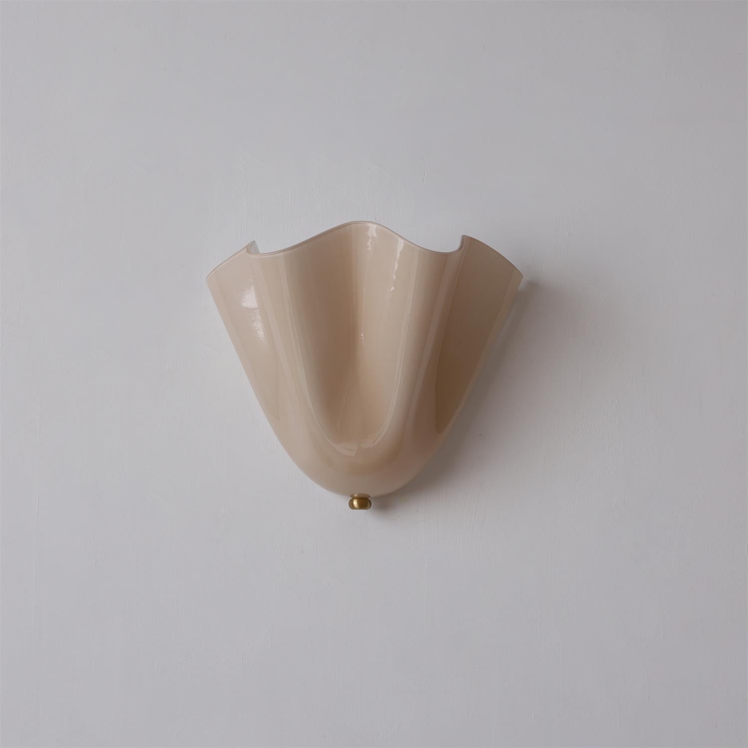 Glass Wall Light Sconce With Fan Shaped Shade