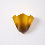 Glass Wall Light Sconce With Fan Shaped Shade