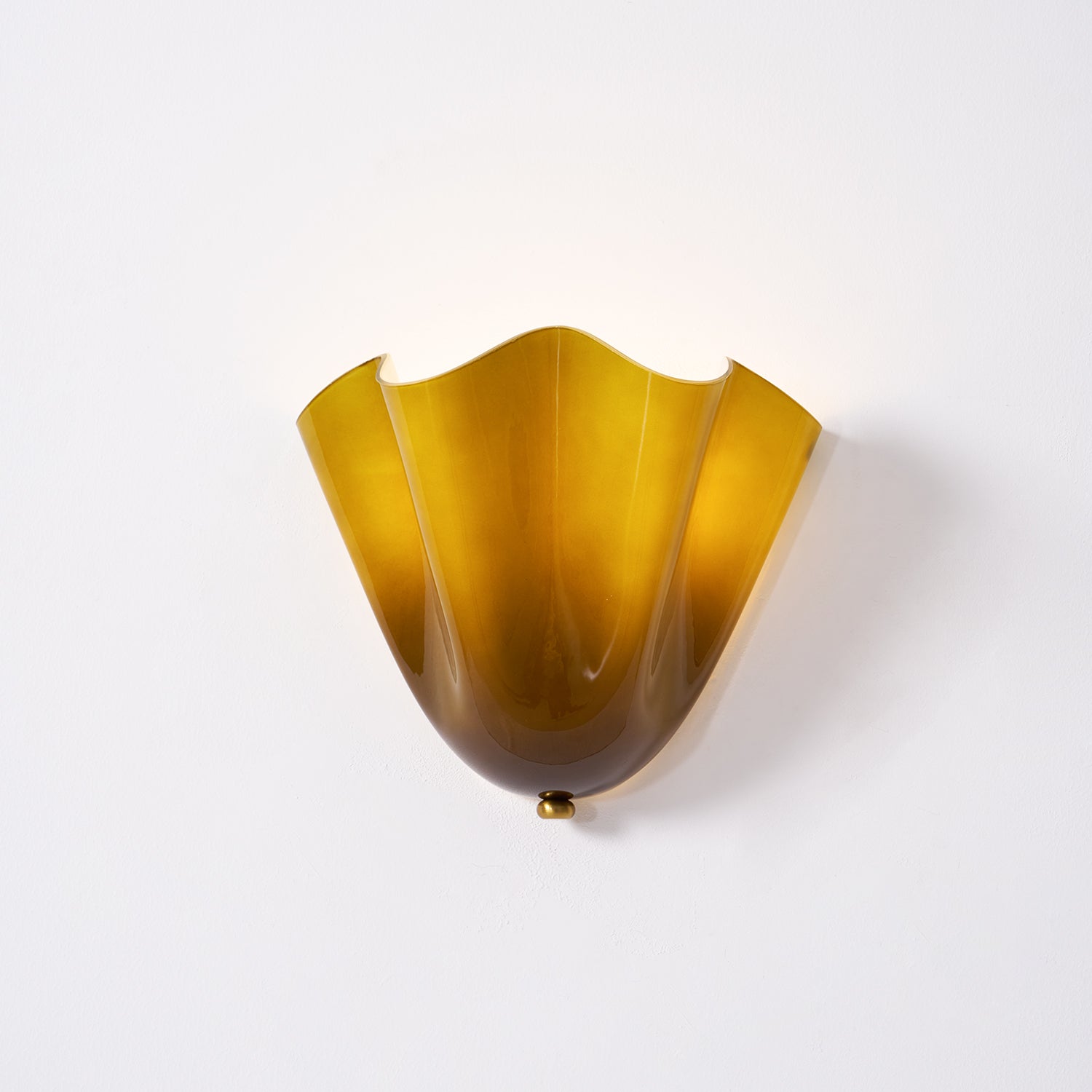 Glass Wall Light Sconce With Fan Shaped Shade