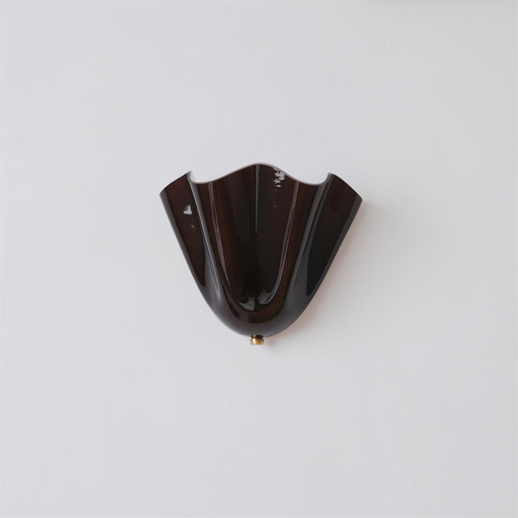 Glass Wall Light Sconce With Fan Shaped Shade