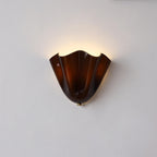 Glass Wall Light Sconce With Fan Shaped Shade