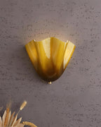 Glass Wall Light Sconce With Fan Shaped Shade