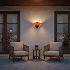 Glass Wall Light Sconce With Fan Shaped Shade