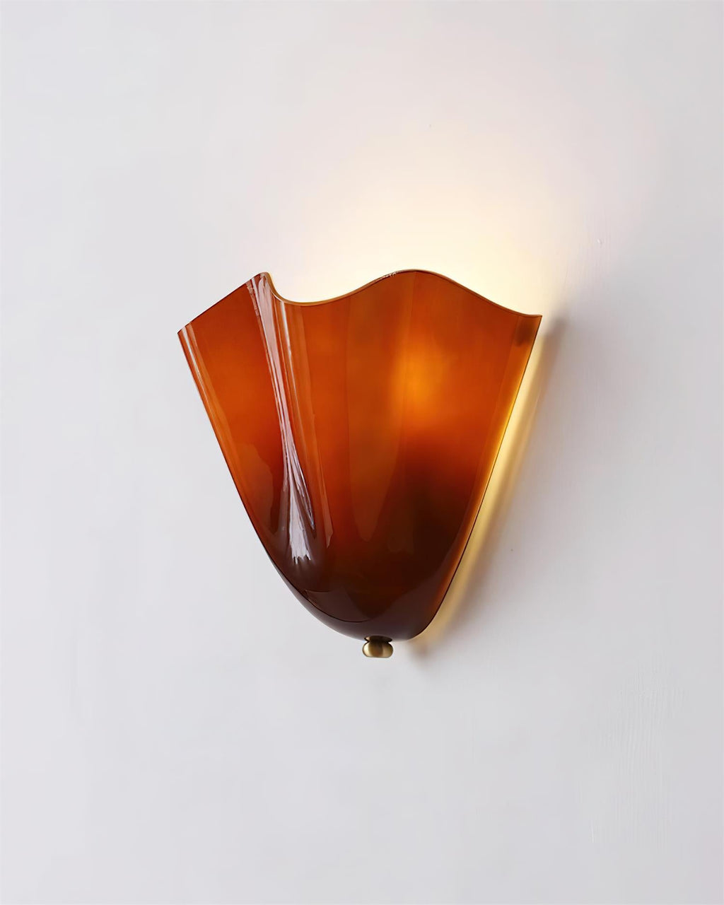 Glass Wall Light Sconce With Fan Shaped Shade