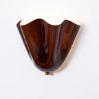 Glass Wall Light Sconce With Fan Shaped Shade