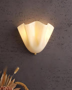Glass Wall Light Sconce With Fan Shaped Shade
