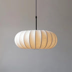 Ribbed Oval Pendant Light With Segmented Shade