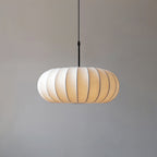 Ribbed Oval Pendant Light With Segmented Shade