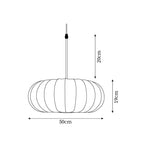 Ribbed Oval Pendant Light With Segmented Shade