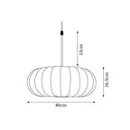 Ribbed Oval Pendant Light With Segmented Shade