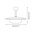 Wood And Glass Semi Flush Ceiling Light With Brass Fitting
