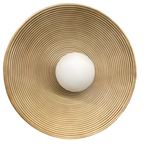 Retro Ceramic Disc Wall Light With Center Globe