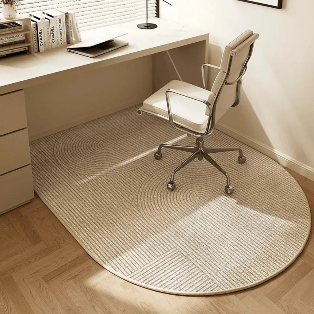 Office Chair Mat Non-Slip Floor Protector Semi-Circular Desk Rug Polyester Fleece Chair Mat for Hard Floors in Home Office | Study and Gaming Room