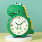 Dinosaur Alarm Clock for Kids Silent Non-Ticking Children's Bedside Clock with Gentle Wake-Up Light and Selectable Alarm Sounds Battery Operated