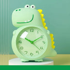 Dinosaur Alarm Clock for Kids Silent Non-Ticking Children's Bedside Clock with Gentle Wake-Up Light and Selectable Alarm Sounds Battery Operated
