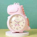 Dinosaur Alarm Clock for Kids Silent Non-Ticking Children's Bedside Clock with Gentle Wake-Up Light and Selectable Alarm Sounds Battery Operated