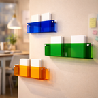 Acrylic Wall Shelf Floating Magazine Rack Wall Mounted Book Display Organiser with Screw or Adhesive Fixing for Living Room | Bedroom and Office