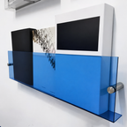 Acrylic Wall Shelf Floating Magazine Rack Wall Mounted Book Display Organiser with Screw or Adhesive Fixing for Living Room | Bedroom and Office