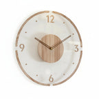 Silent Wooden Wall Clock Minimalist Scandinavian Design with Quiet Quartz Movement for Living Room and Bedroom