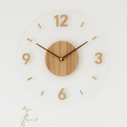 Silent Wooden Wall Clock Minimalist Scandinavian Design with Quiet Quartz Movement for Living Room and Bedroom
