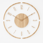 Silent Wooden Wall Clock Minimalist Scandinavian Design with Quiet Quartz Movement for Living Room and Bedroom
