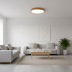 Scandinavian Wood Flush Mount Ceiling Light With Remote Dimming — Ashbury Home & Living