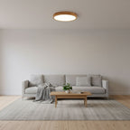 Scandinavian Wood Flush Mount Ceiling Light With Remote Dimming — Ashbury Home & Living