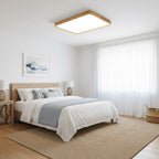 Minimalist Wood Flush Mount Ceiling Light With Round Shade