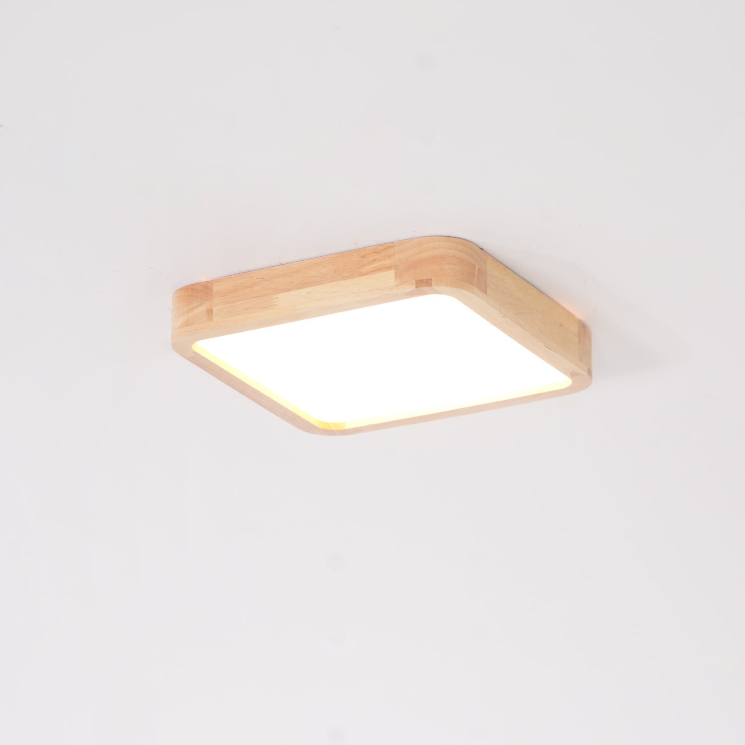 Minimalist Wood Flush Mount Ceiling Light With Round Shade