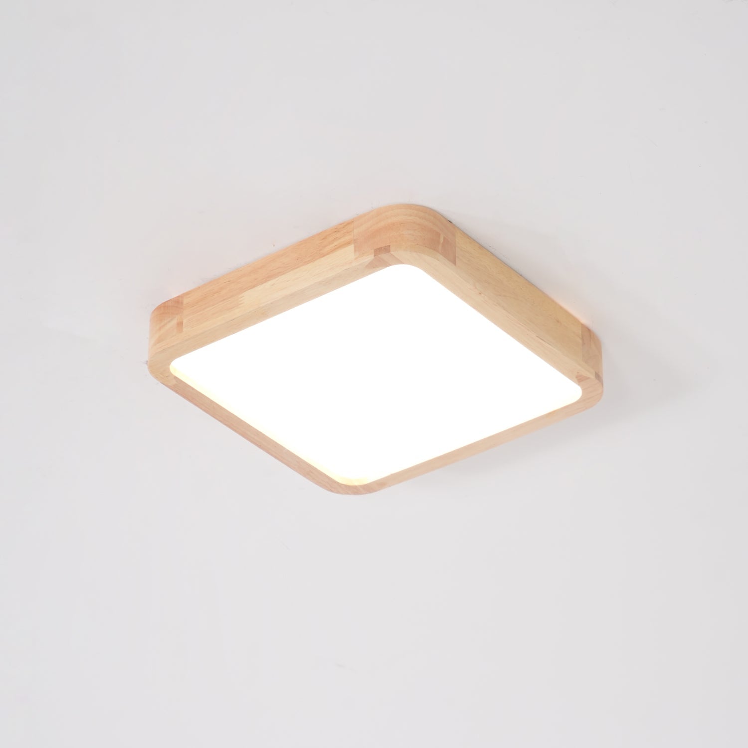 Minimalist Wood Flush Mount Ceiling Light With Round Shade