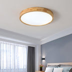 Scandinavian Wood Flush Mount Ceiling Light With Remote Dimming — Ashbury Home & Living
