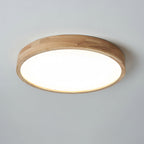 Scandinavian Wood Flush Mount Ceiling Light With Remote Dimming — Ashbury Home & Living
