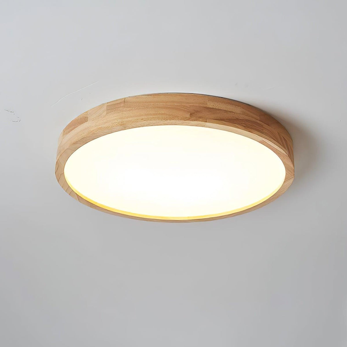 Scandinavian Wood Flush Mount Ceiling Light With Remote Dimming — Ashbury Home & Living