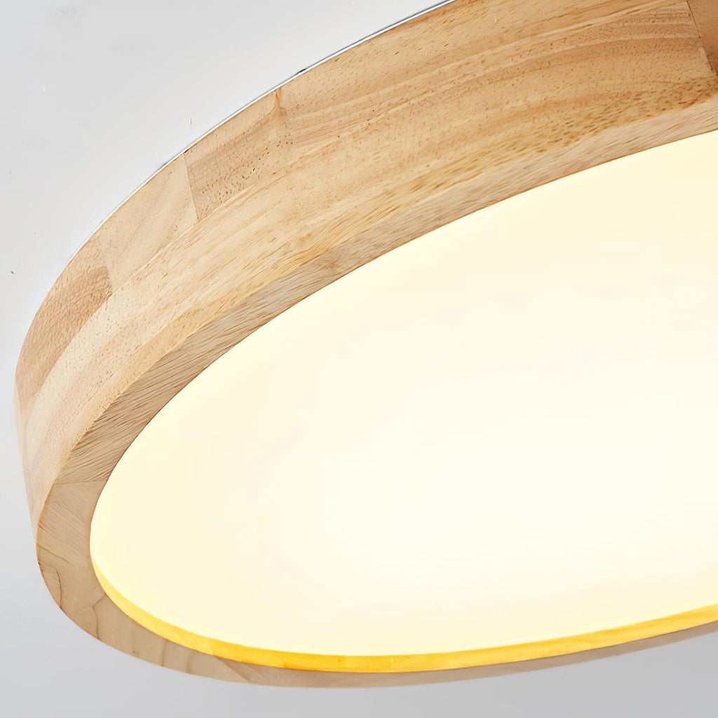 Scandinavian Wood Flush Mount Ceiling Light With Remote Dimming — Ashbury Home & Living