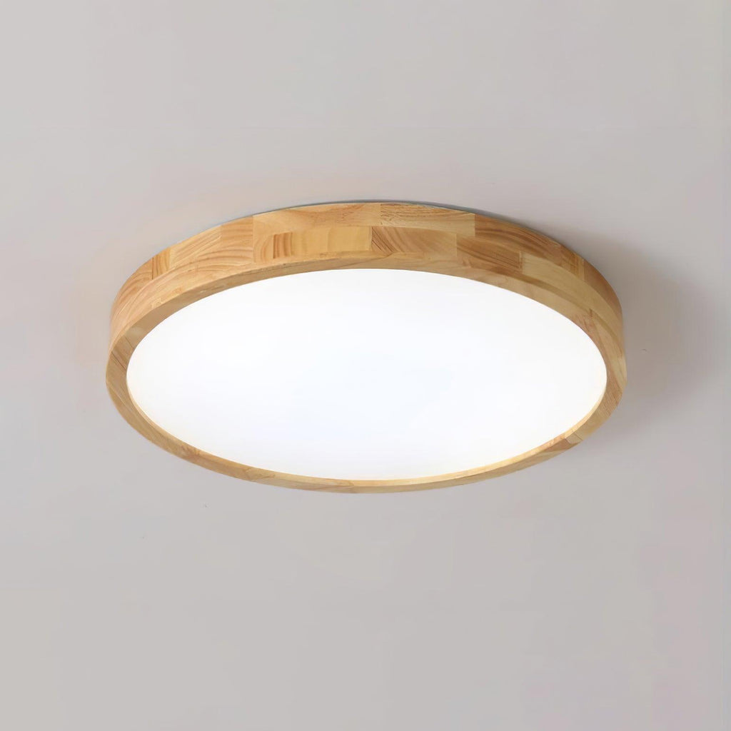 Scandinavian Wood Flush Mount Ceiling Light With Remote Dimming — Ashbury Home & Living