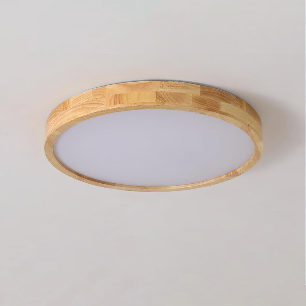 Scandinavian Wood Flush Mount Ceiling Light With Remote Dimming — Ashbury Home & Living