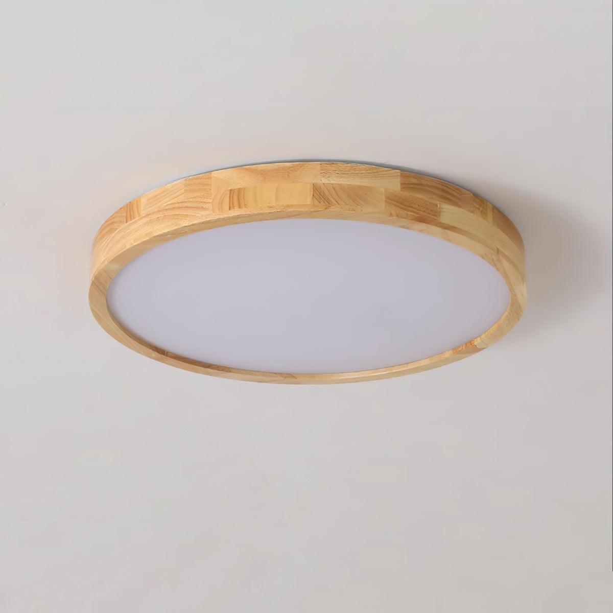 Scandinavian Wood Flush Mount Ceiling Light With Remote Dimming — Ashbury Home & Living