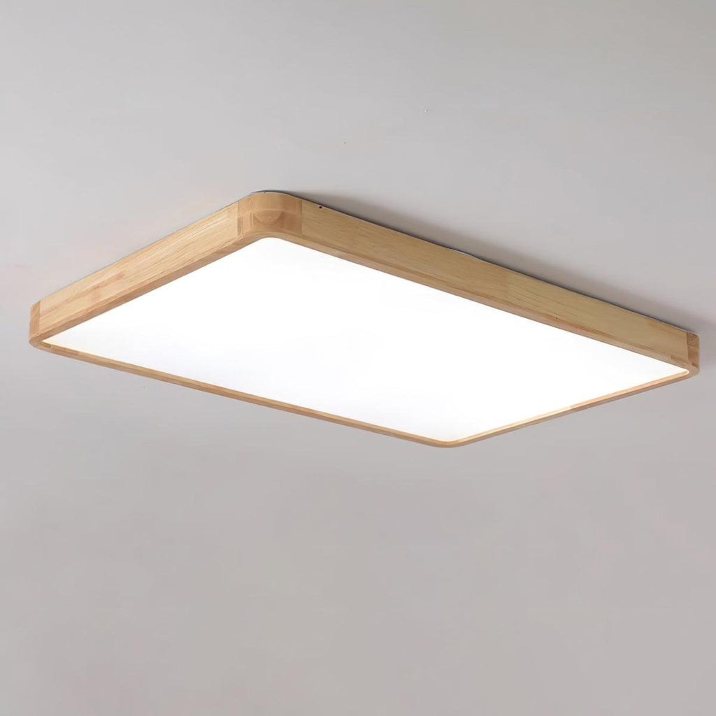 Minimalist Wood Flush Mount Ceiling Light With Round Shade