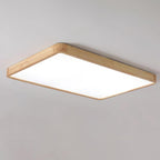 Minimalist Wood Flush Mount Ceiling Light With Round Shade