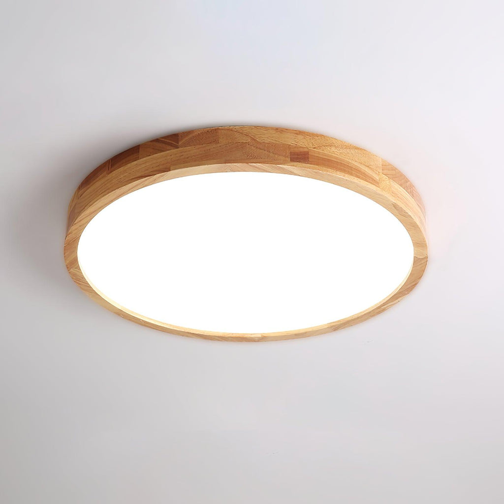 Scandinavian Wood Flush Mount Ceiling Light With Remote Dimming — Ashbury Home & Living