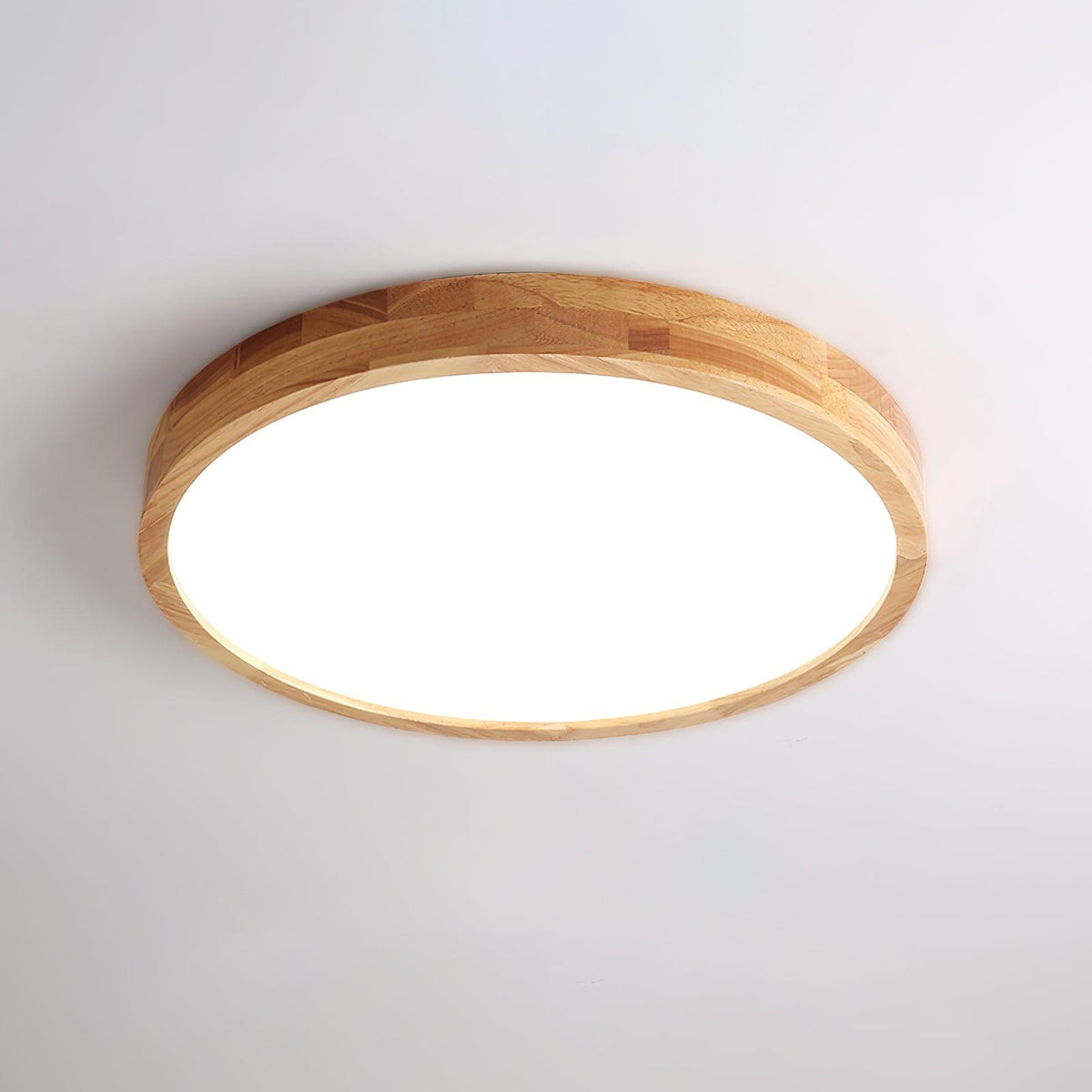 Scandinavian Wood Flush Mount Ceiling Light With Remote Dimming — Ashbury Home & Living