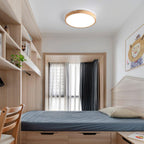 Scandinavian Wood Flush Mount Ceiling Light With Remote Dimming — Ashbury Home & Living