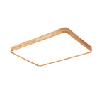 Minimalist Wood Flush Mount Ceiling Light With Round Shade