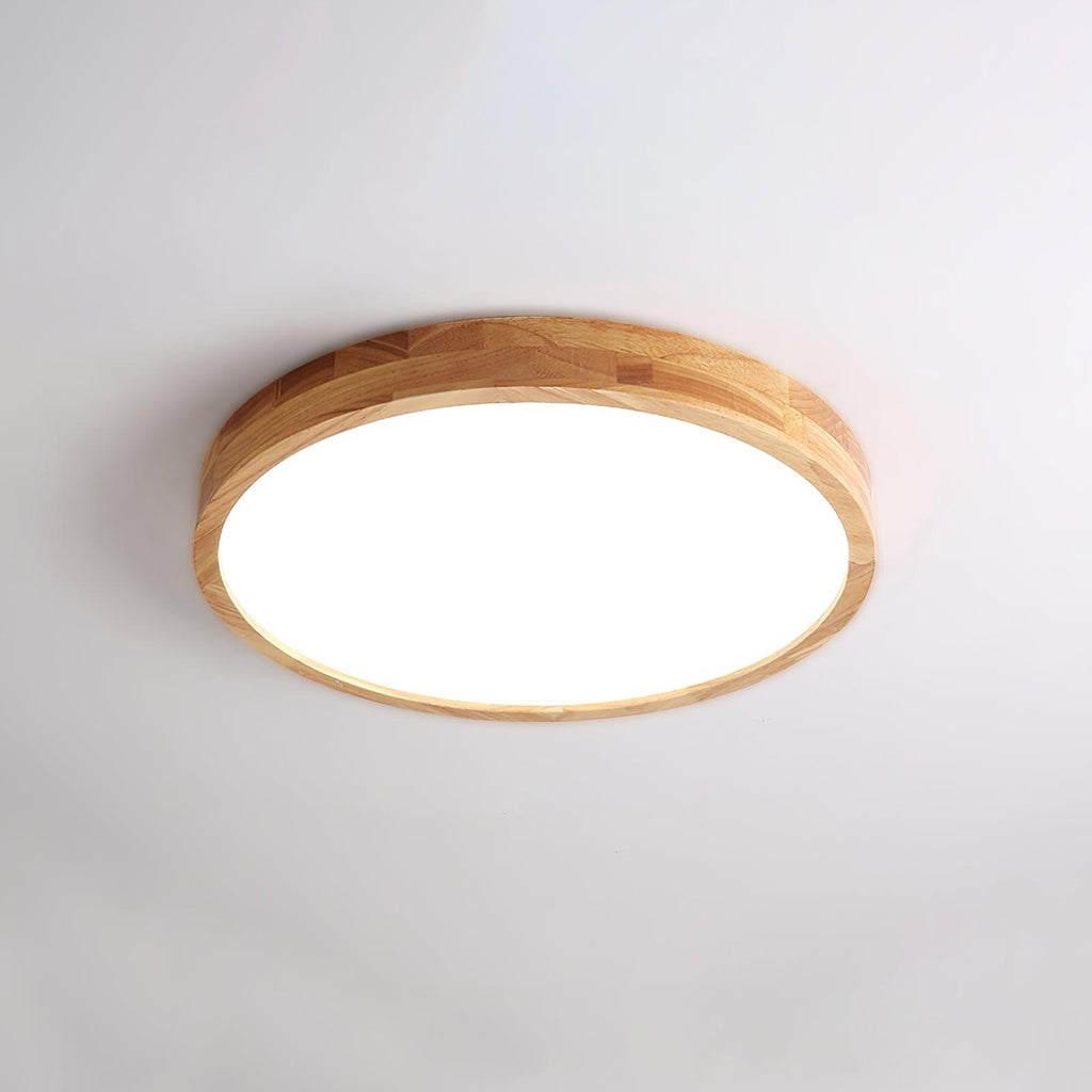Scandinavian Wood Flush Mount Ceiling Light With Remote Dimming — Ashbury Home & Living