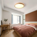 Scandinavian Wood Flush Mount Ceiling Light With Remote Dimming — Ashbury Home & Living