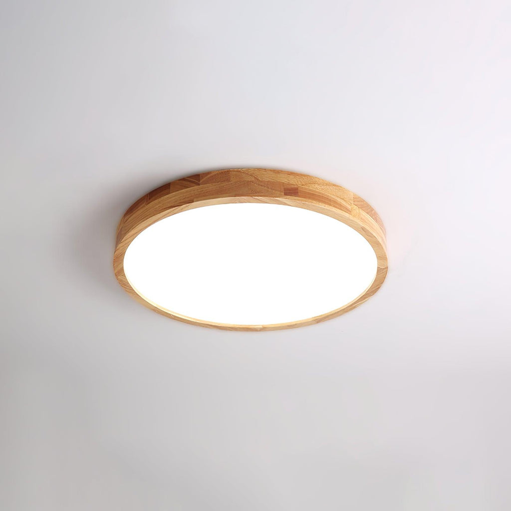 Scandinavian Wood Flush Mount Ceiling Light With Remote Dimming — Ashbury Home & Living
