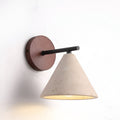 Yellow Travertine Cone Wall Light With Wood Base LED Light