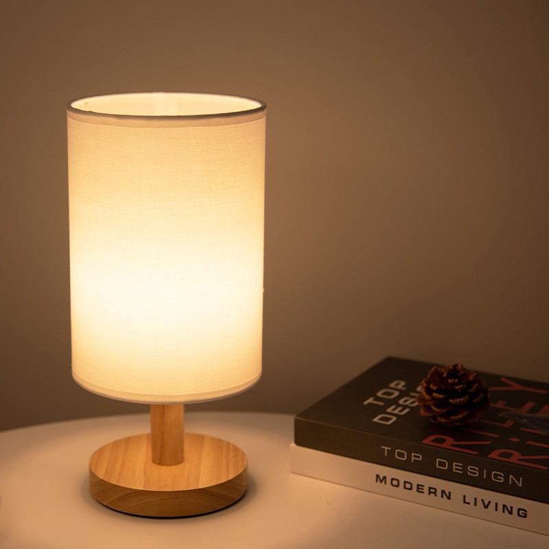 Scandinavian Wood Table Lamp With Linen Shade — Ashbury Home & Living