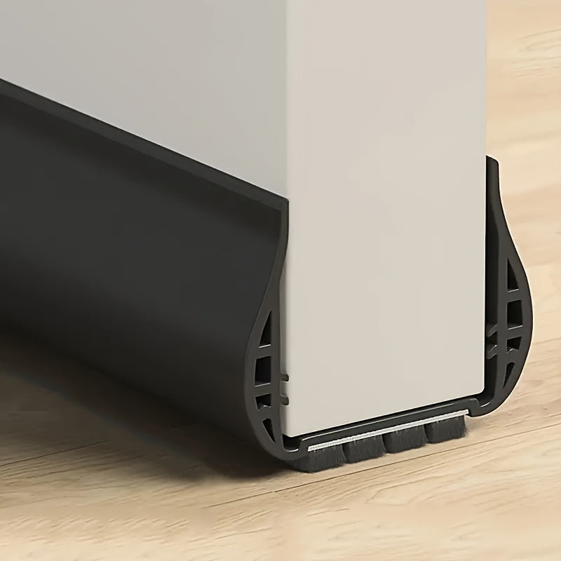 Under Door Draught Excluder Double Sided Door Seal Strip with Brush Adjustable Draft Stopper for Interior and Exterior Doors | Noise and Dust