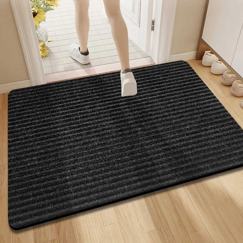 Absorbent Ribbed Doormat with Non Slip Backing for Indoor and Outdoor Use